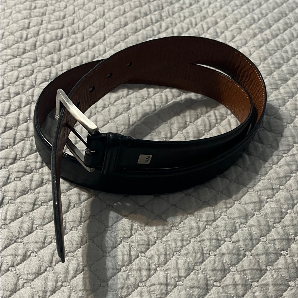 Men's J & M Black Leather Belt